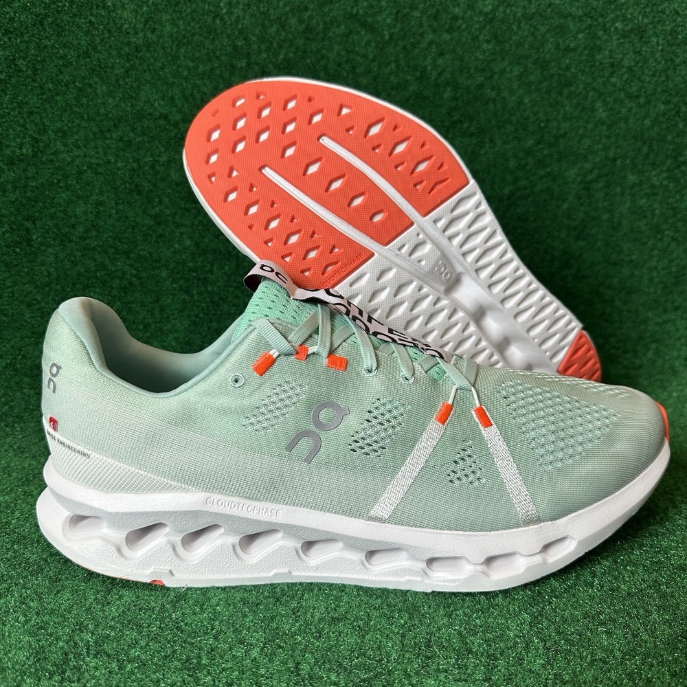 ON CloudSurfer Mens Size‎ 14 Creek Aqua White Running Shoes Athletic Sneakers
